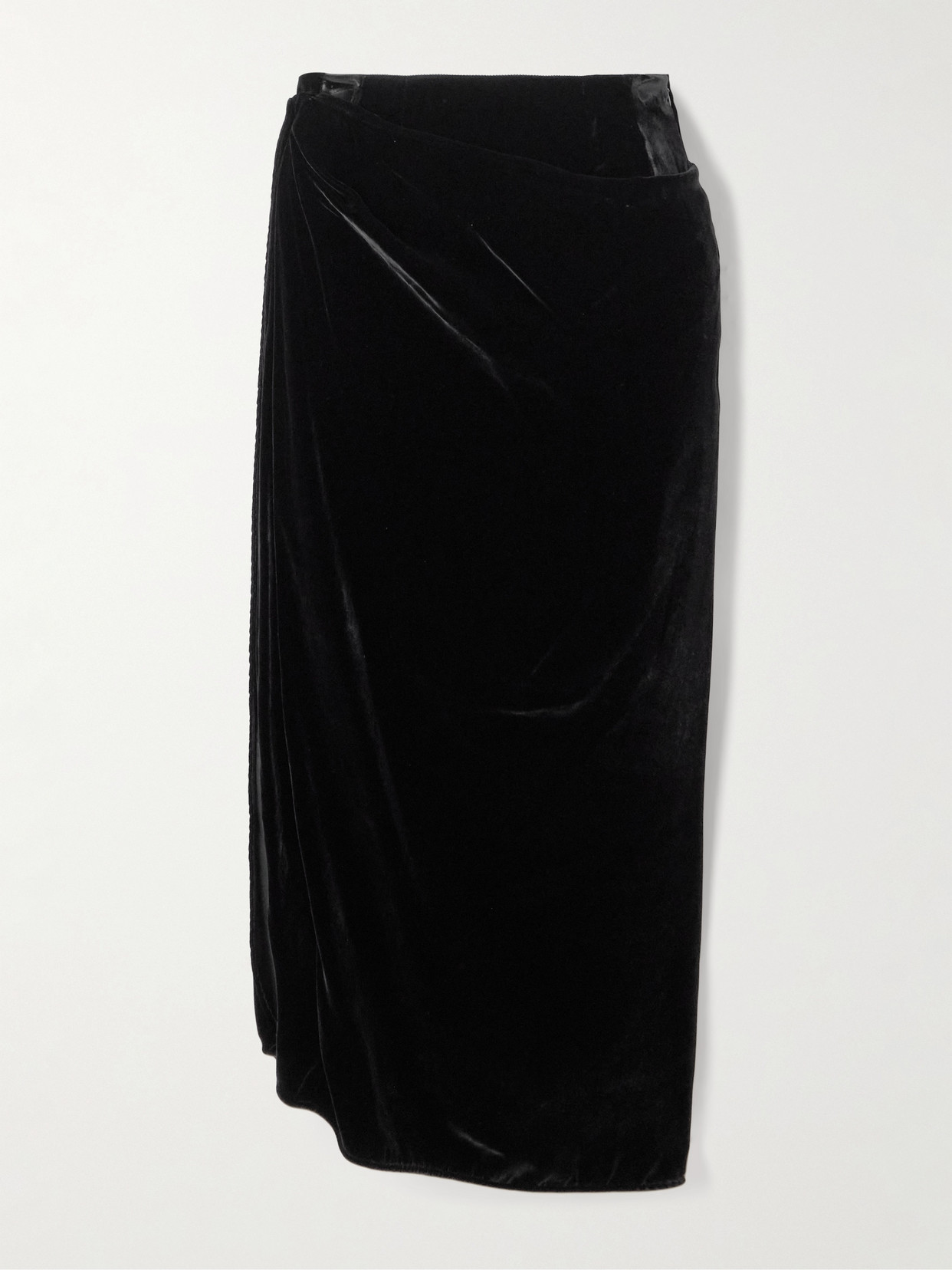 Etro - Convertible Wrap-effect Velvet Midi Skirt - Black