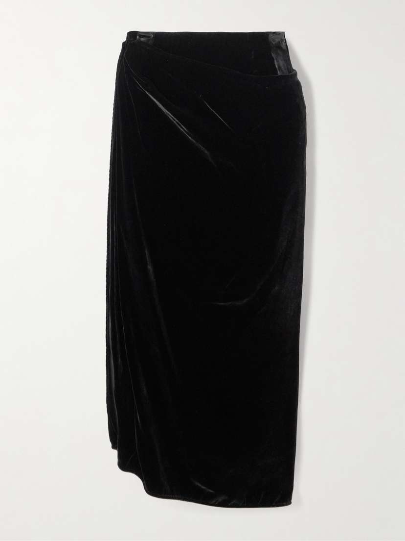 Etro Convertible Wrap-effect Velvet Midi Skirt