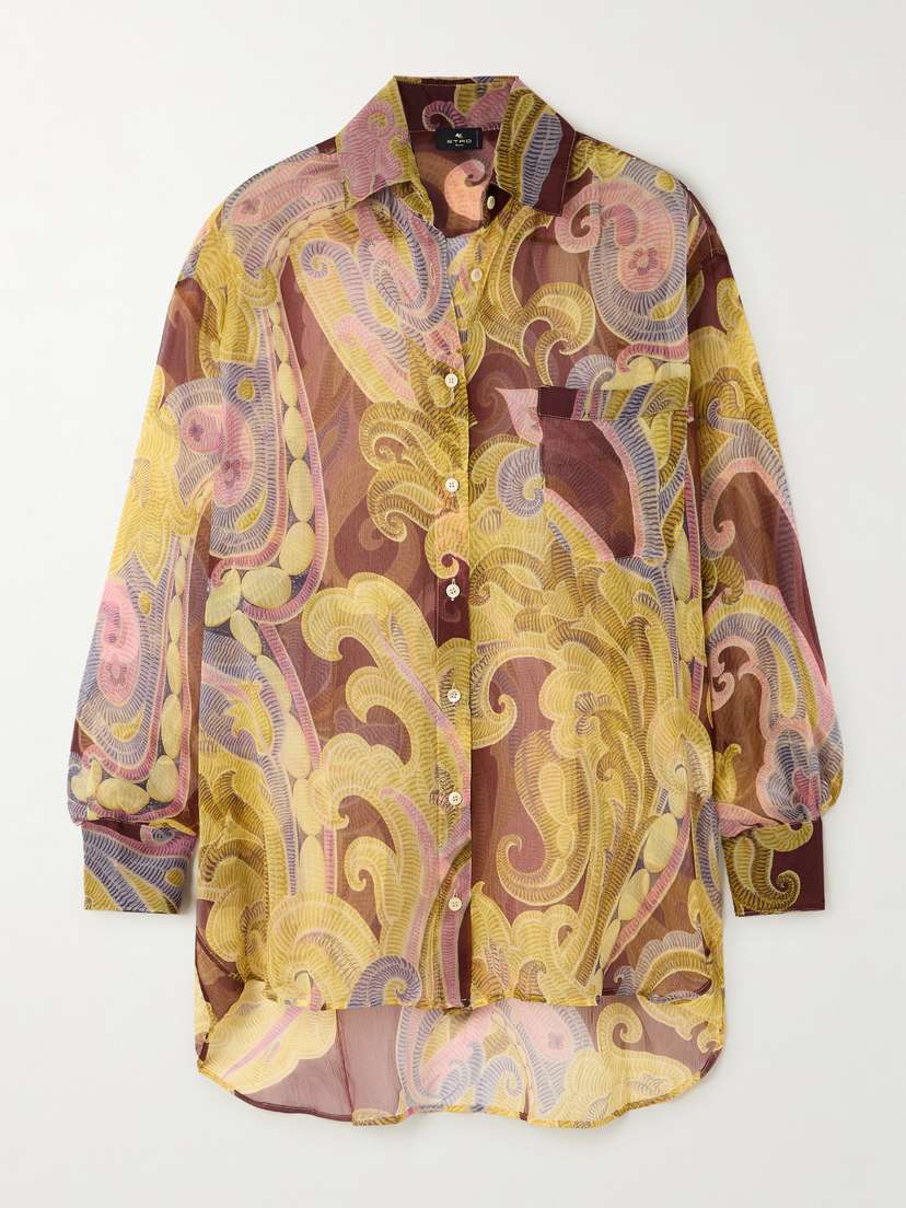 Etro Printed Silk-crepon Shirt