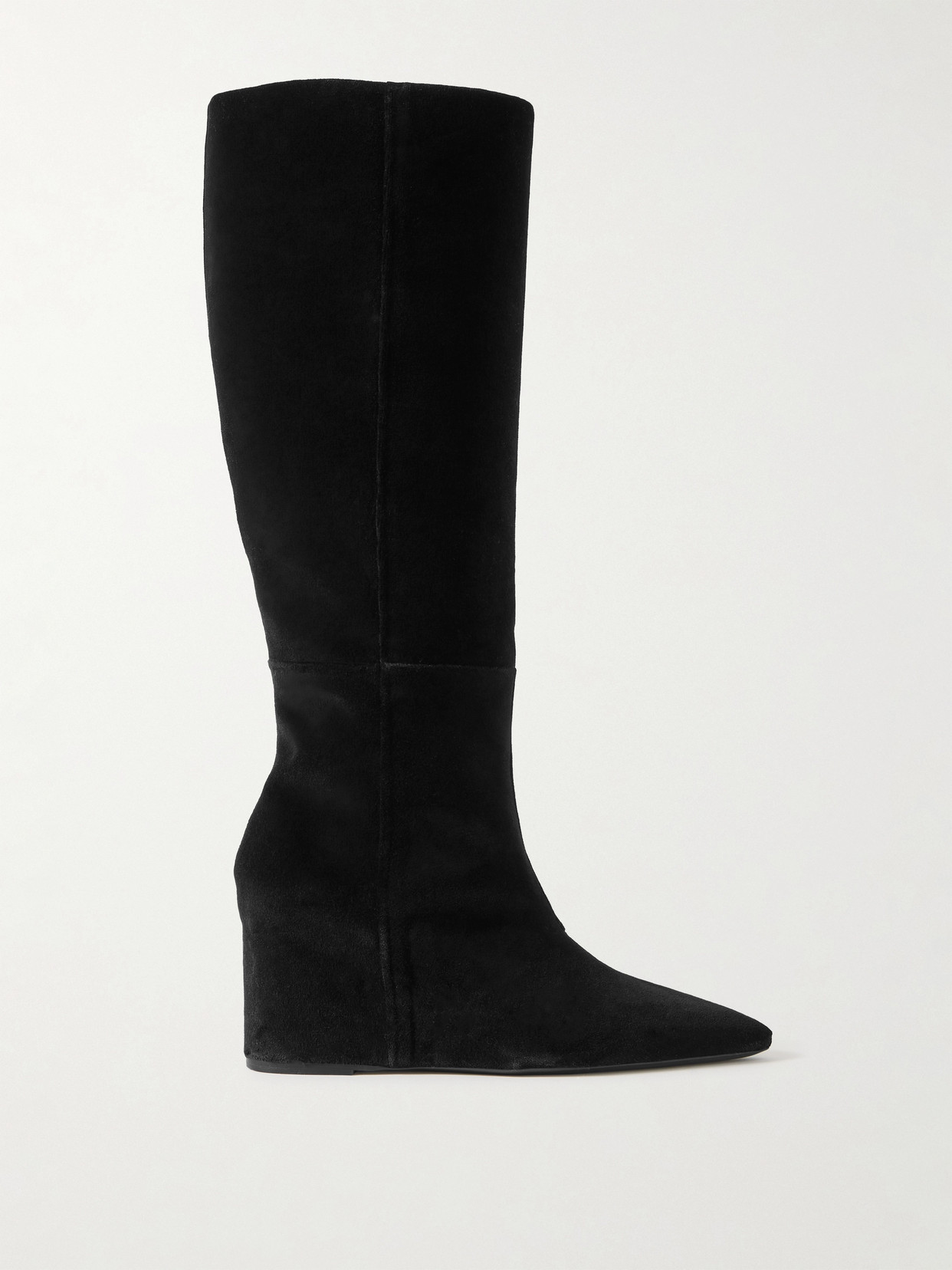 Gabriela Hearst - Remedios Velvet Wedge Knee Boots - Black
