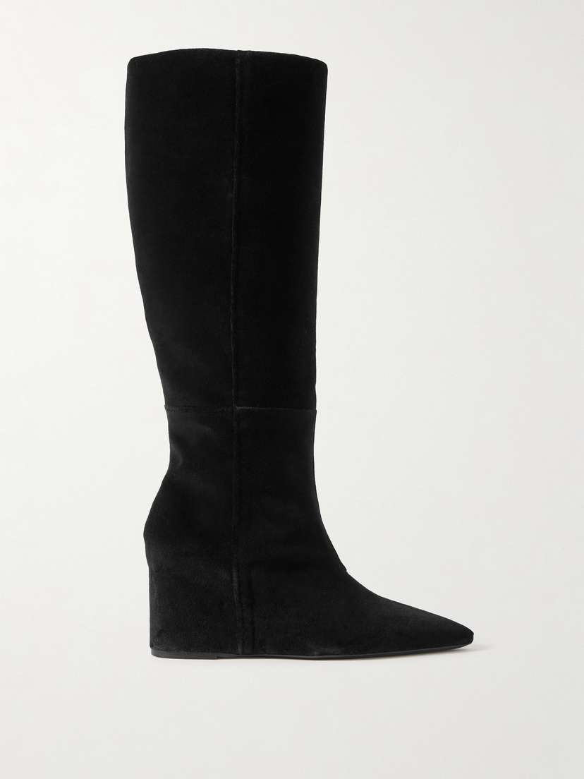 Gabriela Hearst Remedios Velvet Wedge Knee Boots