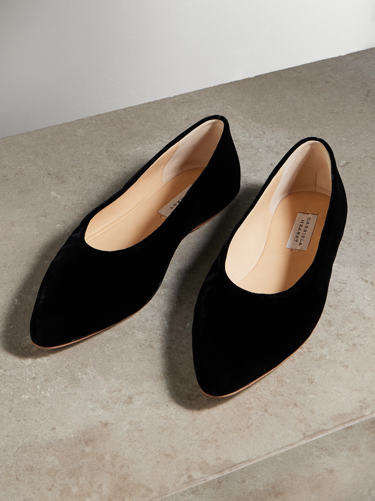 Gabriela Hearst Andre Velvet Ballet Flats In Black