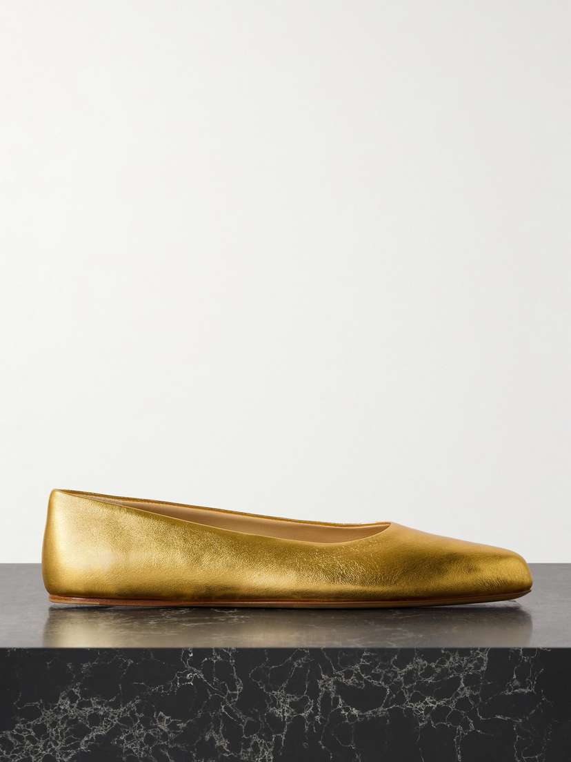 Gabriela Hearst Andre Metallic Leather Ballet Flats