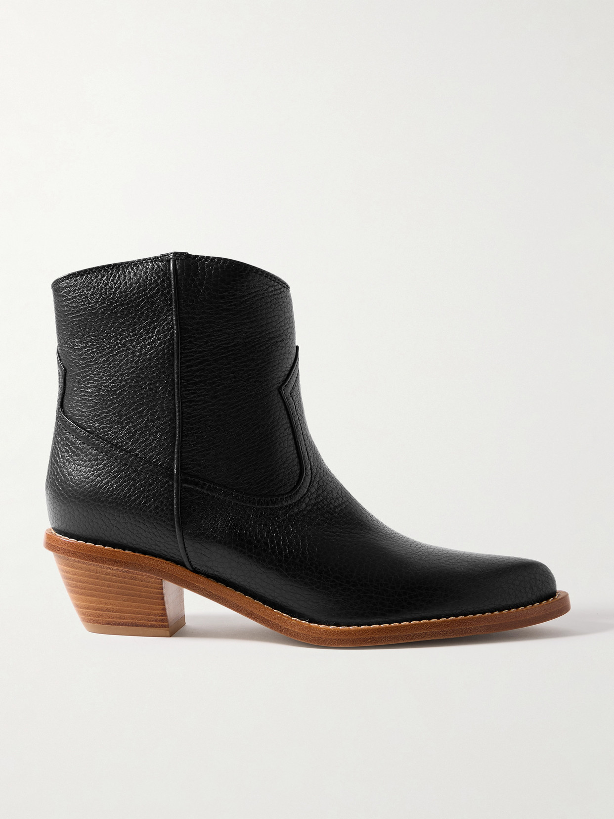 Gabriela Hearst - Leduc Textured-leather Ankle Boots - Black