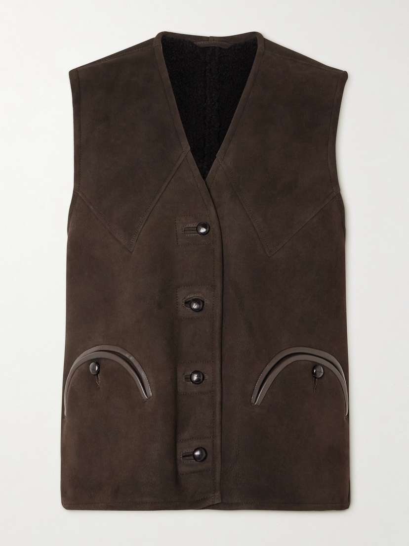 Blazé Milano Tatoosh Leather-trimmed Shearling Vest
