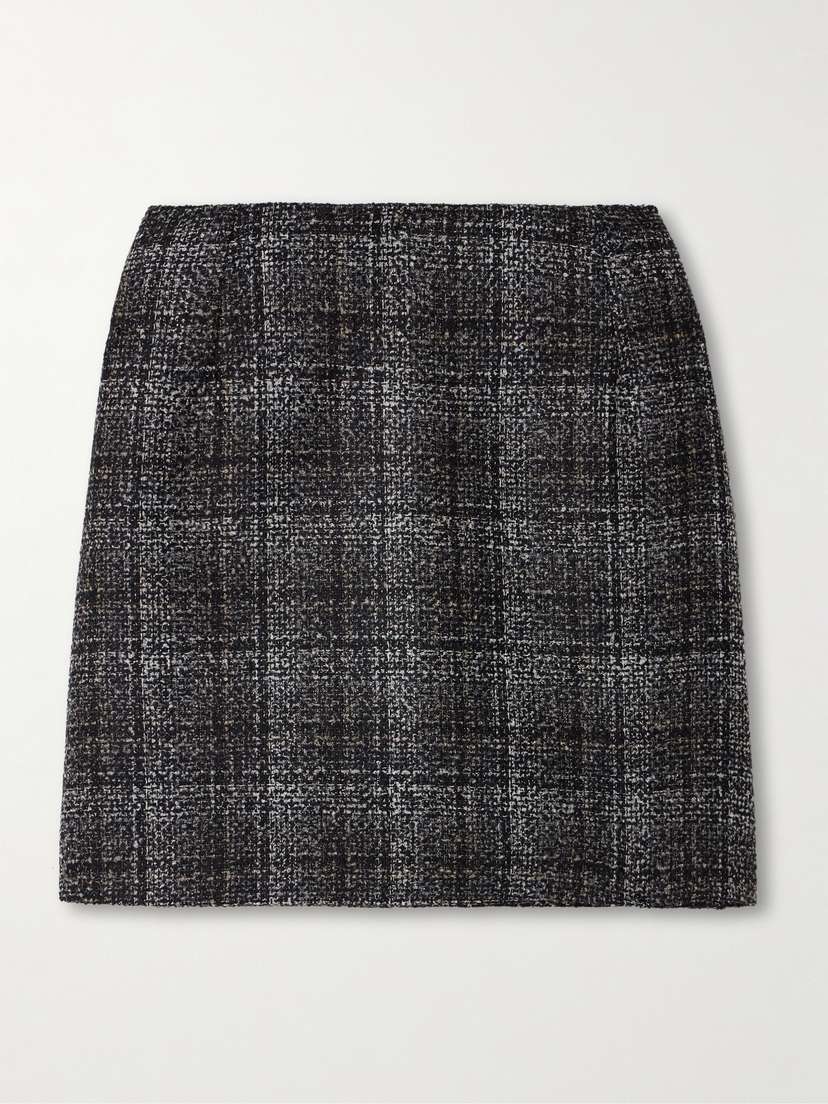 Blazé Milano Lulua Checked Wool-blend Bouclé Mini Skirt