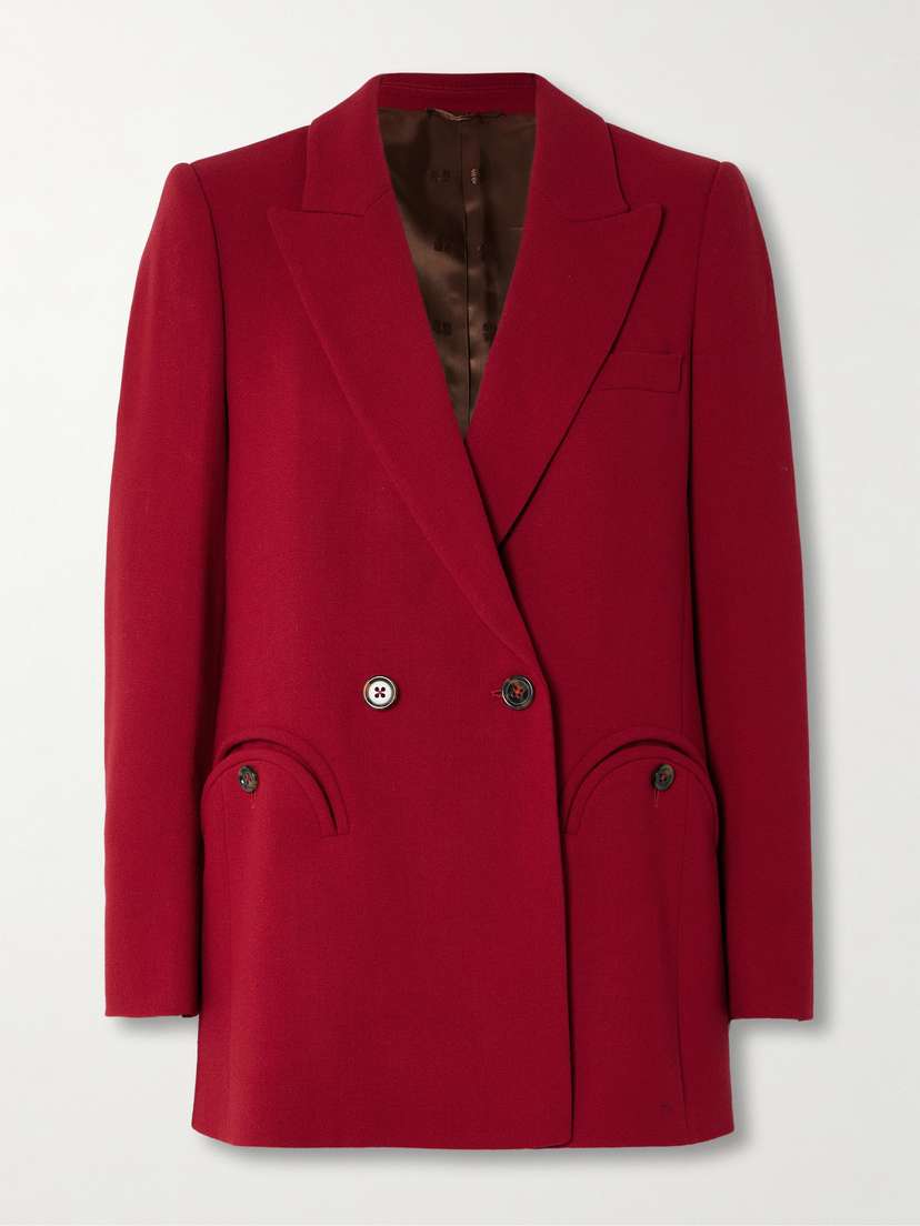 Blazé Milano Everyday Double-breasted Wool-crepe Blazer
