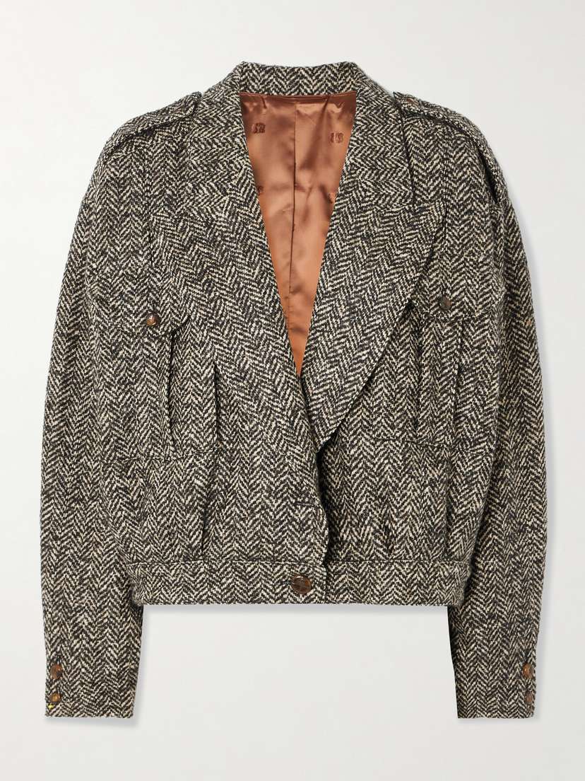 Blazé Milano Popoff Serama Herringbone Wool-blend Jacket