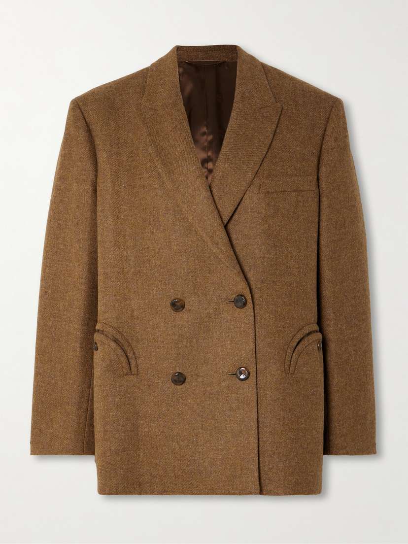 Blazé Milano Nightbreak Oversized Double-breasted Wool-tweed Blazer