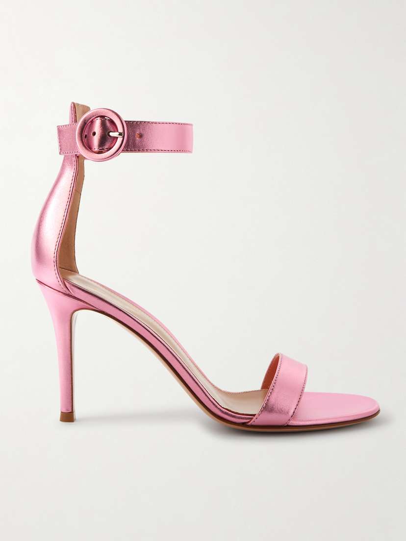 Gianvito Rossi Portofino 85 Metallic Leather Sandals