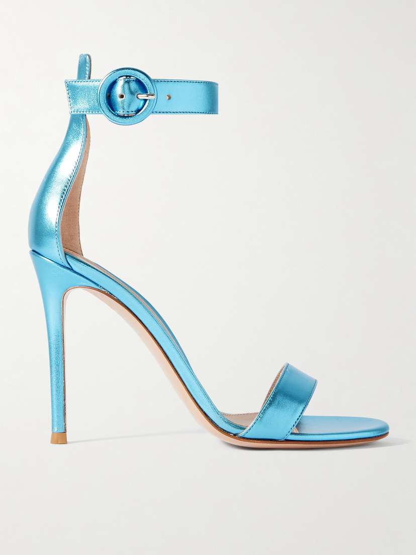 Gianvito Rossi Portofino 105 Metallic Leather Sandals
