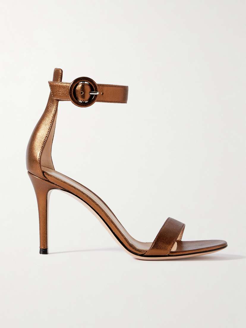 Gianvito Rossi Portofino 85 Metallic Leather Sandals