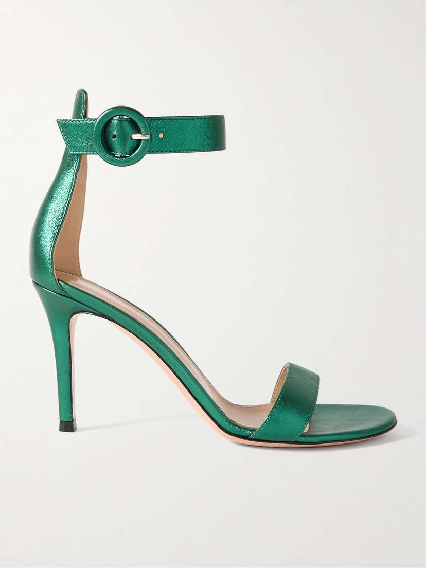 Gianvito Rossi Portofino 85 Metallic Leather Sandals