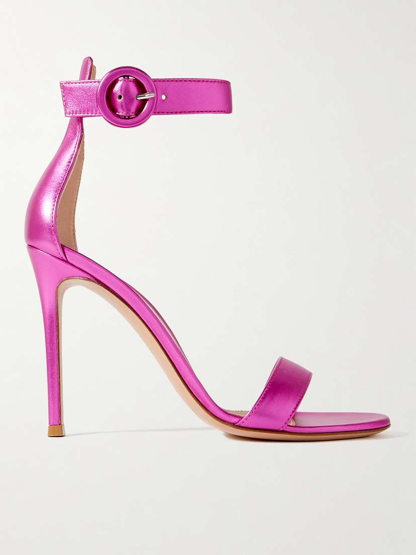 Gianvito Rossi Portofino 105 Metallic Leather Sandals