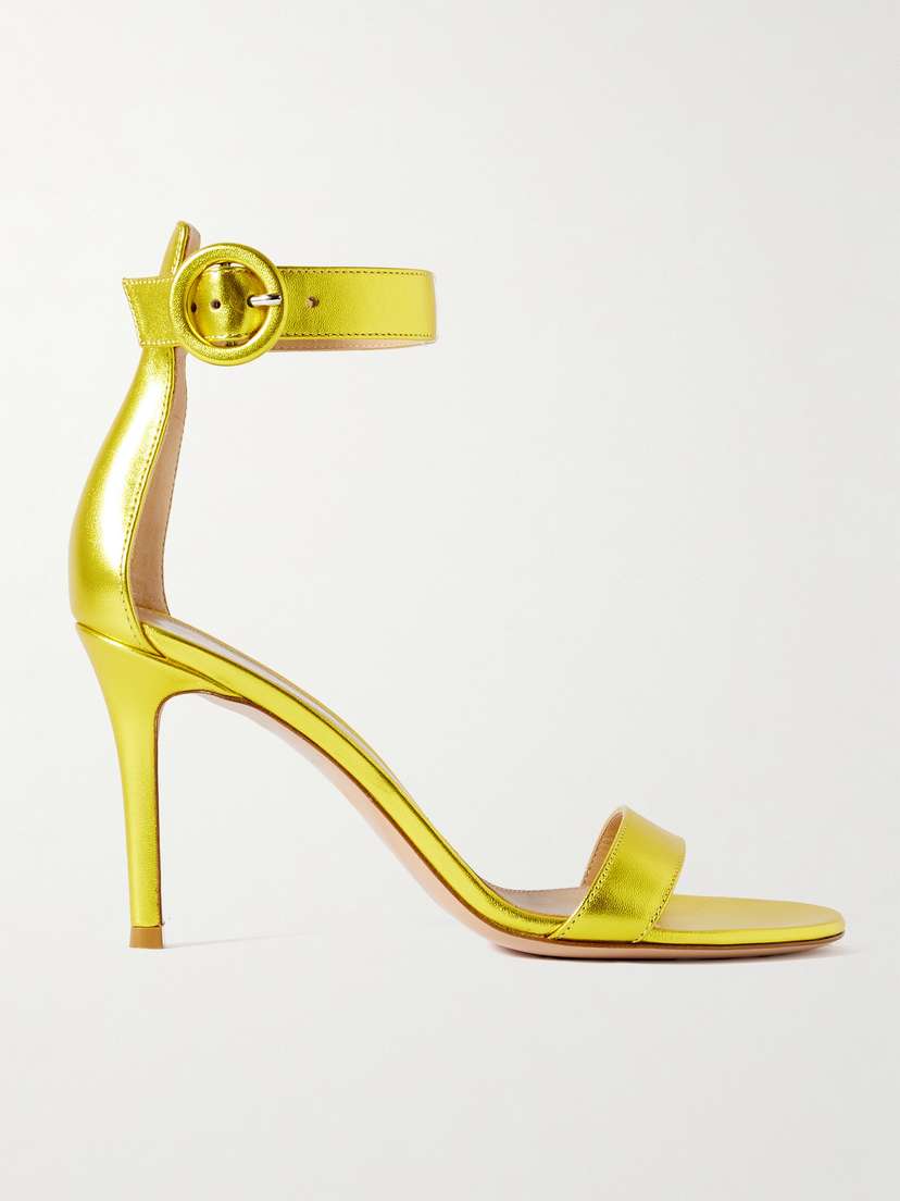 Gianvito Rossi Portofino 85 Metallic Leather Sandals