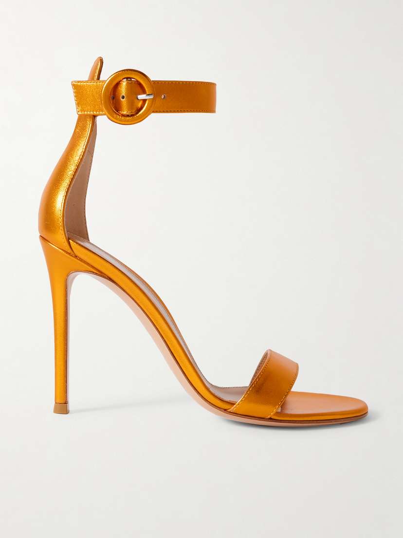 Gianvito Rossi Portofino 105 Metallic Leather Sandals