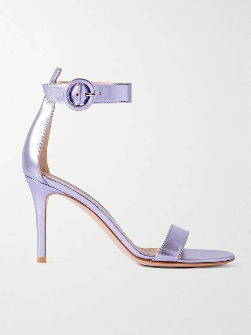 Gianvito Rossi Portofino 85 Metallic Leather Sandals - IT37