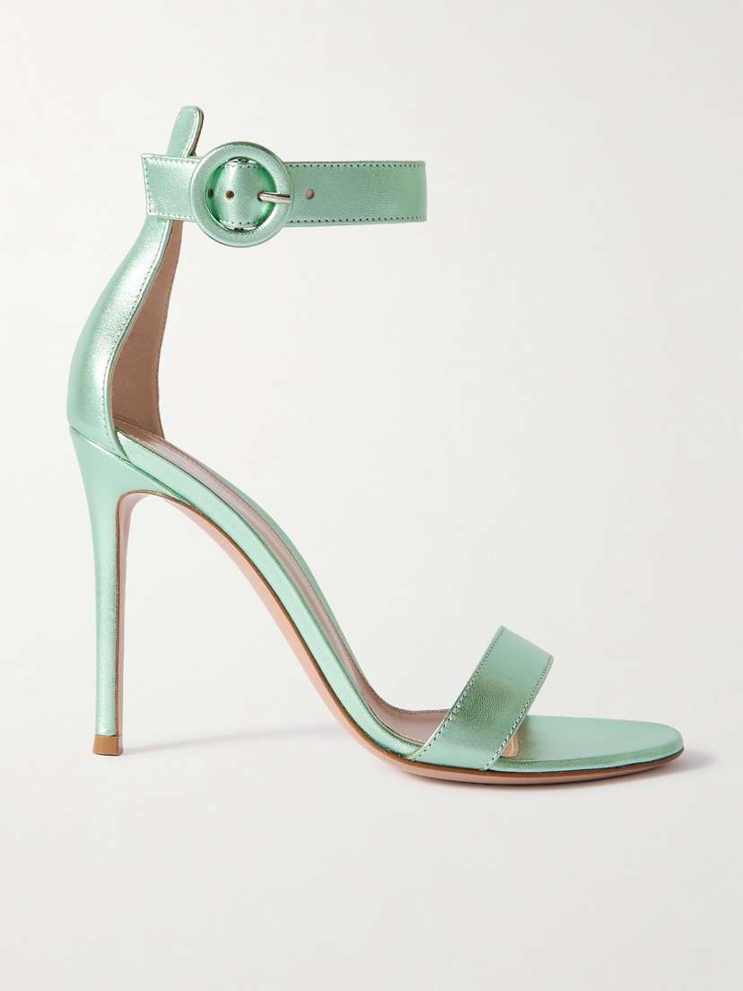 Gianvito Rossi Portofino 105 Metallic Leather Sandals