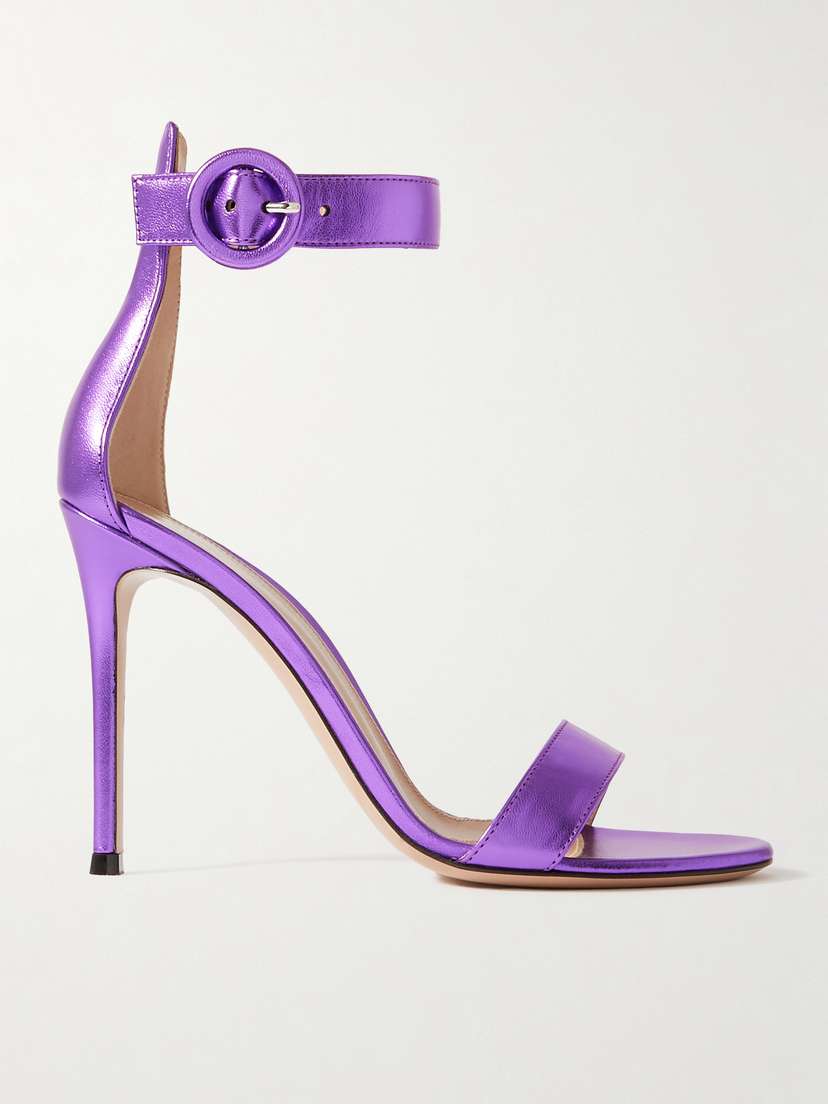 Gianvito Rossi Portofino 105 Metallic Leather Sandals