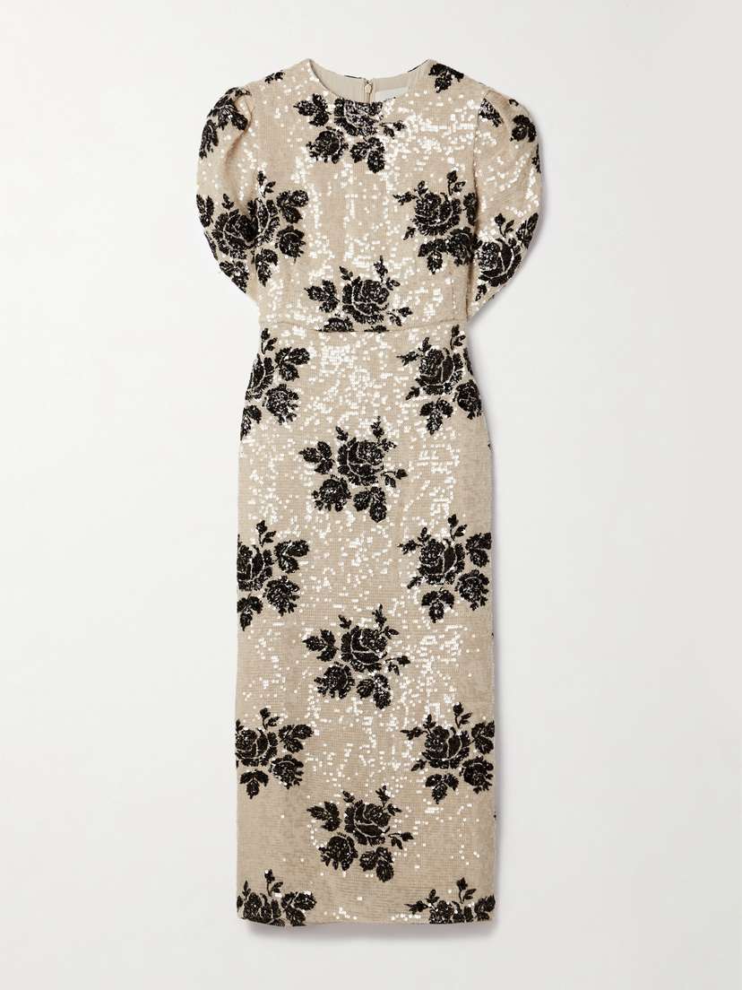 Erdem Sequin-embellished Chiffon Midi Dress - UK 16