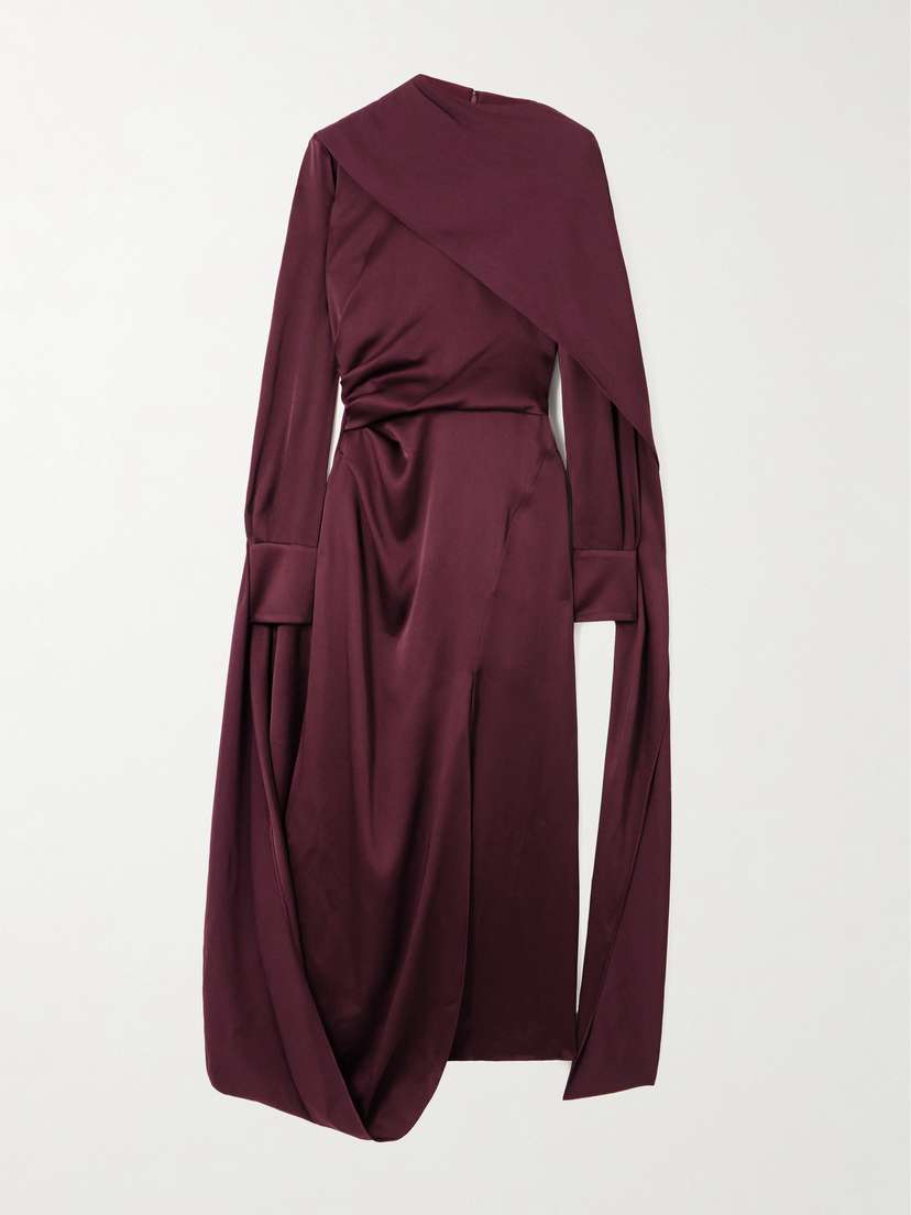 Erdem Draped Satin Midi Dress