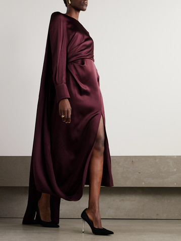 Erdem Draped satin midi dress