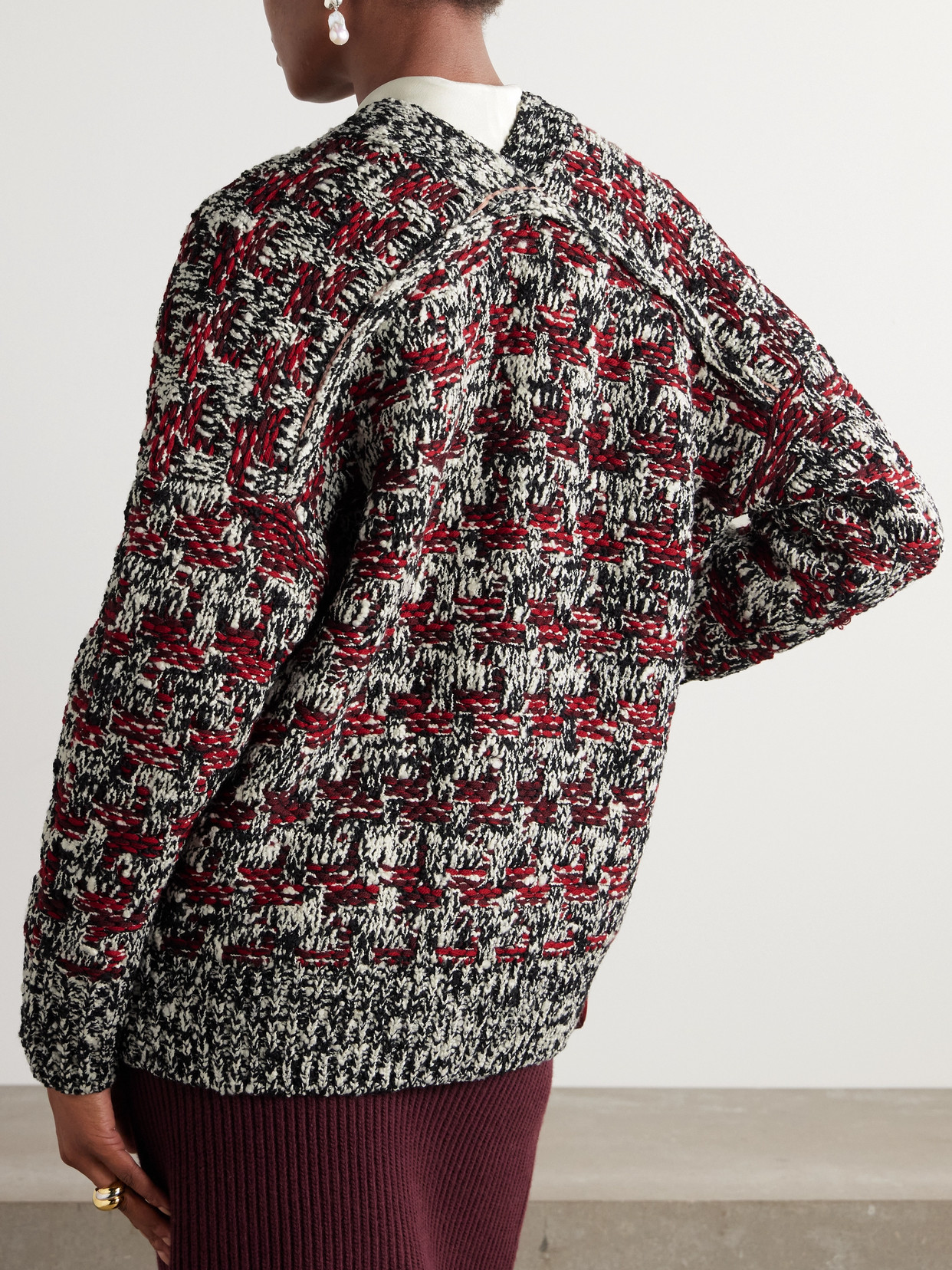 Erdem Oversized Wool-blend Cardigan In Multi