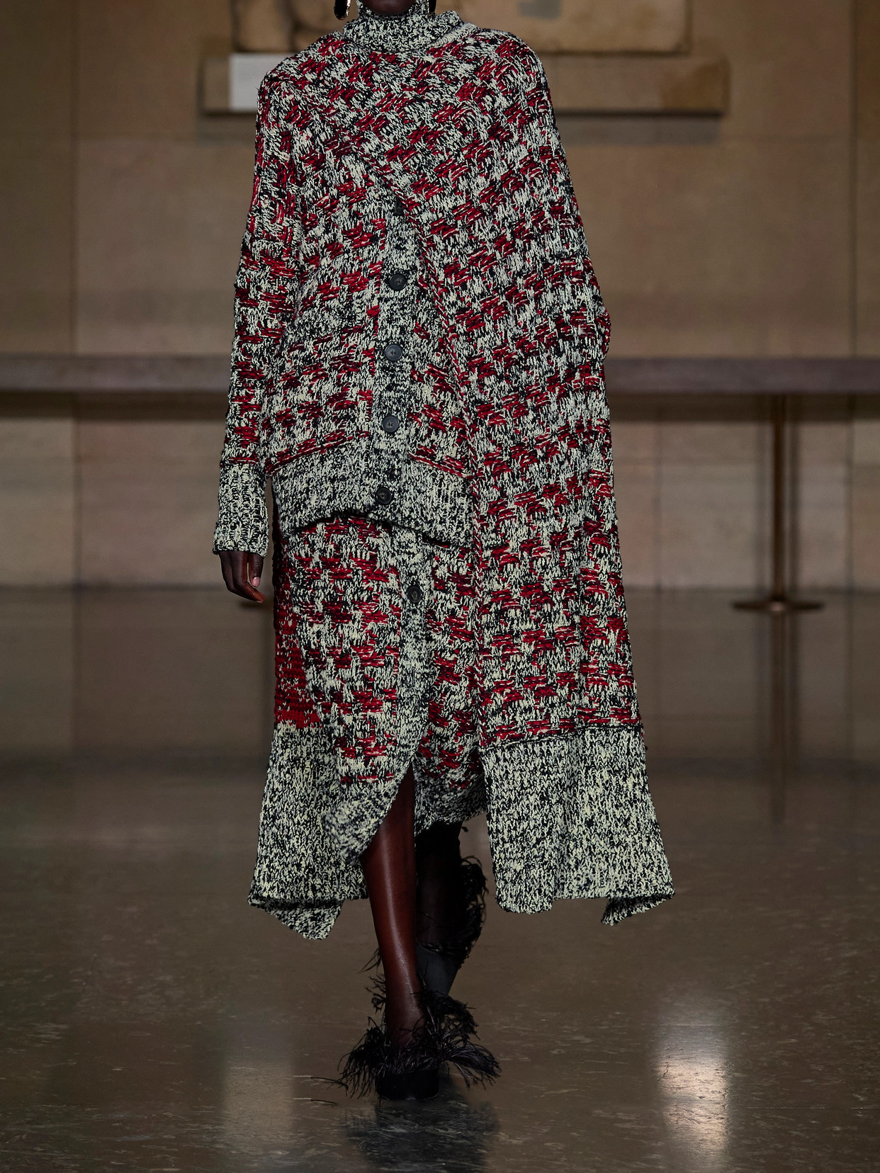 Erdem Oversized Wool-blend Cardigan In Multi