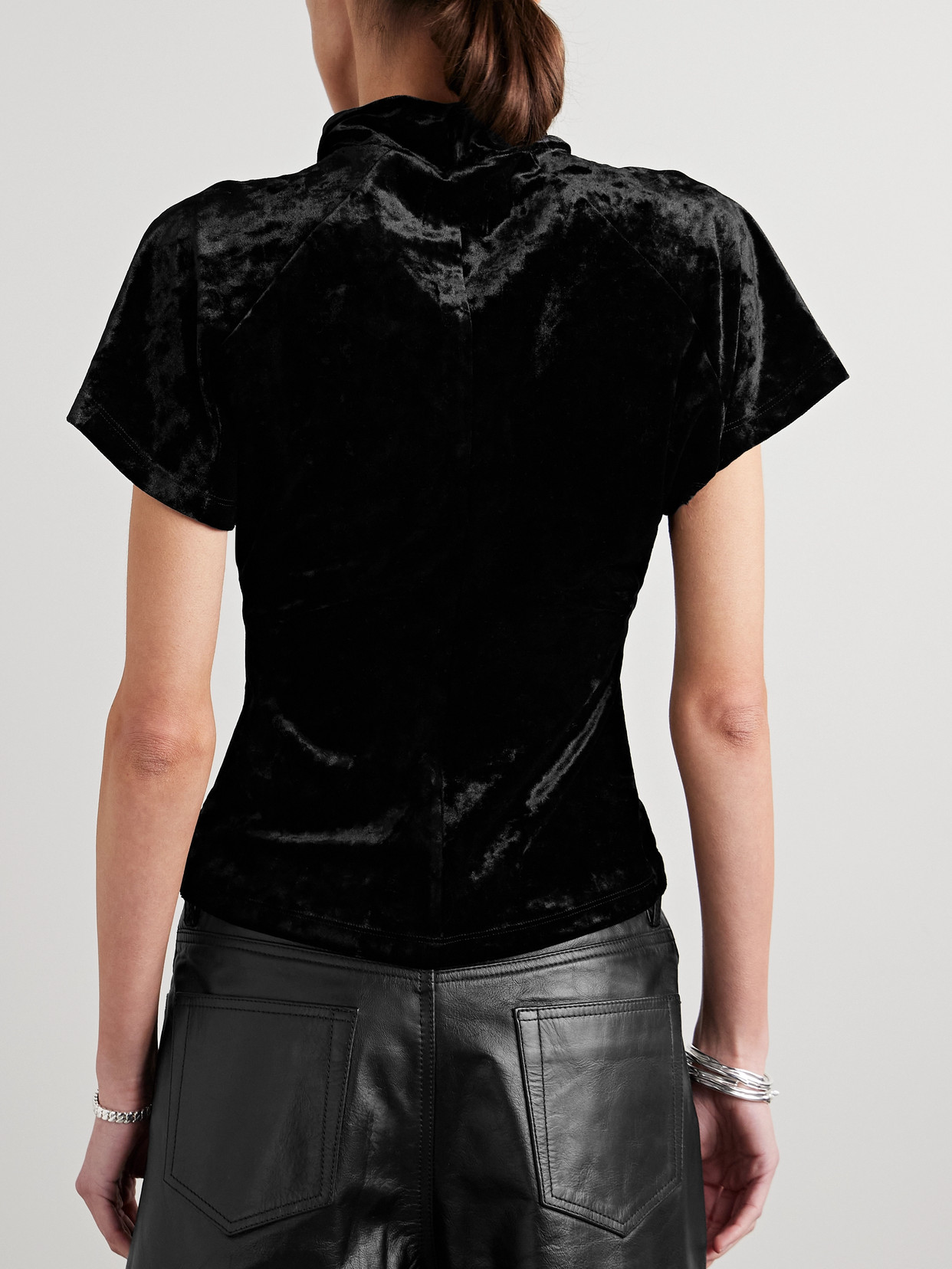 Isabel Marant Étoile Hailey Draped Velvet T-shirt In Black