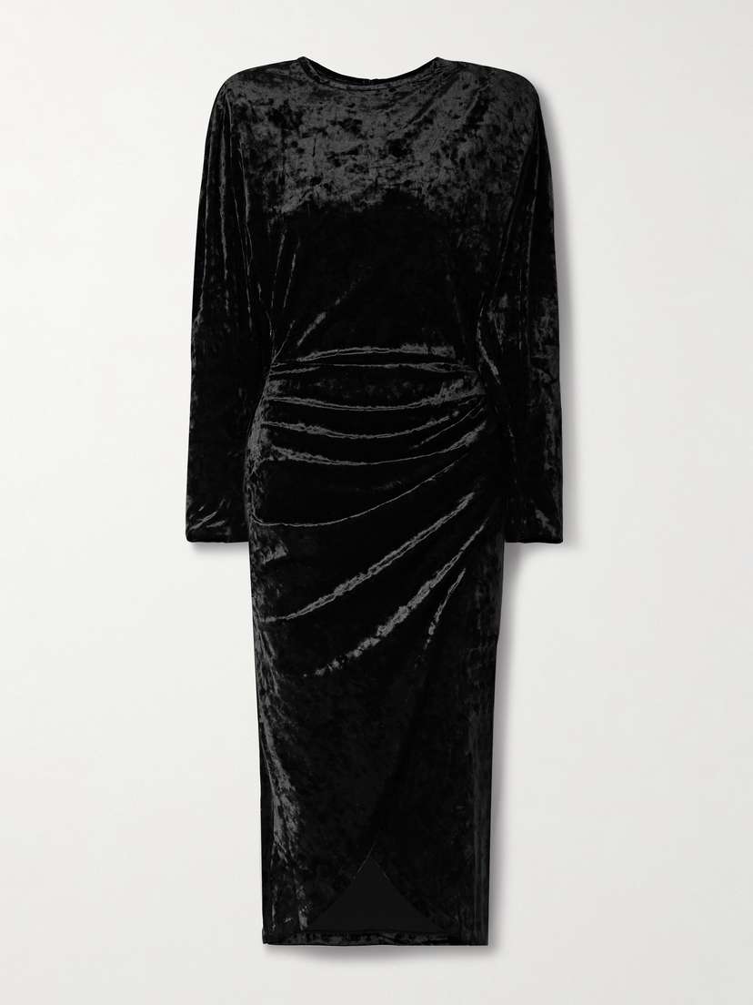 Isabel Marant Hadley Wrap-effect Velvet Midi Dress