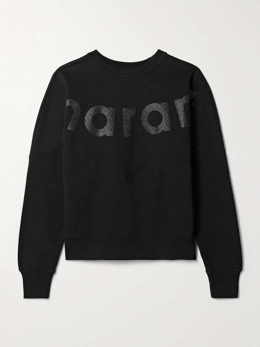 Marant Étoile Houston Glittered Cotton-blend Jersey Sweatshirt