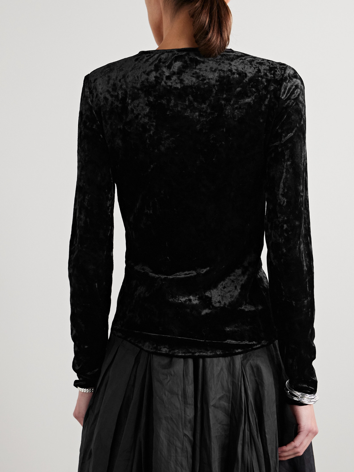 Isabel Marant Étoile Baixa Draped Velvet Top In Black