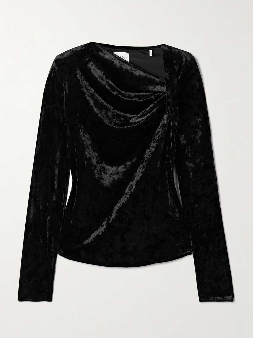 Marant Étoile Baixa Draped Velvet Top