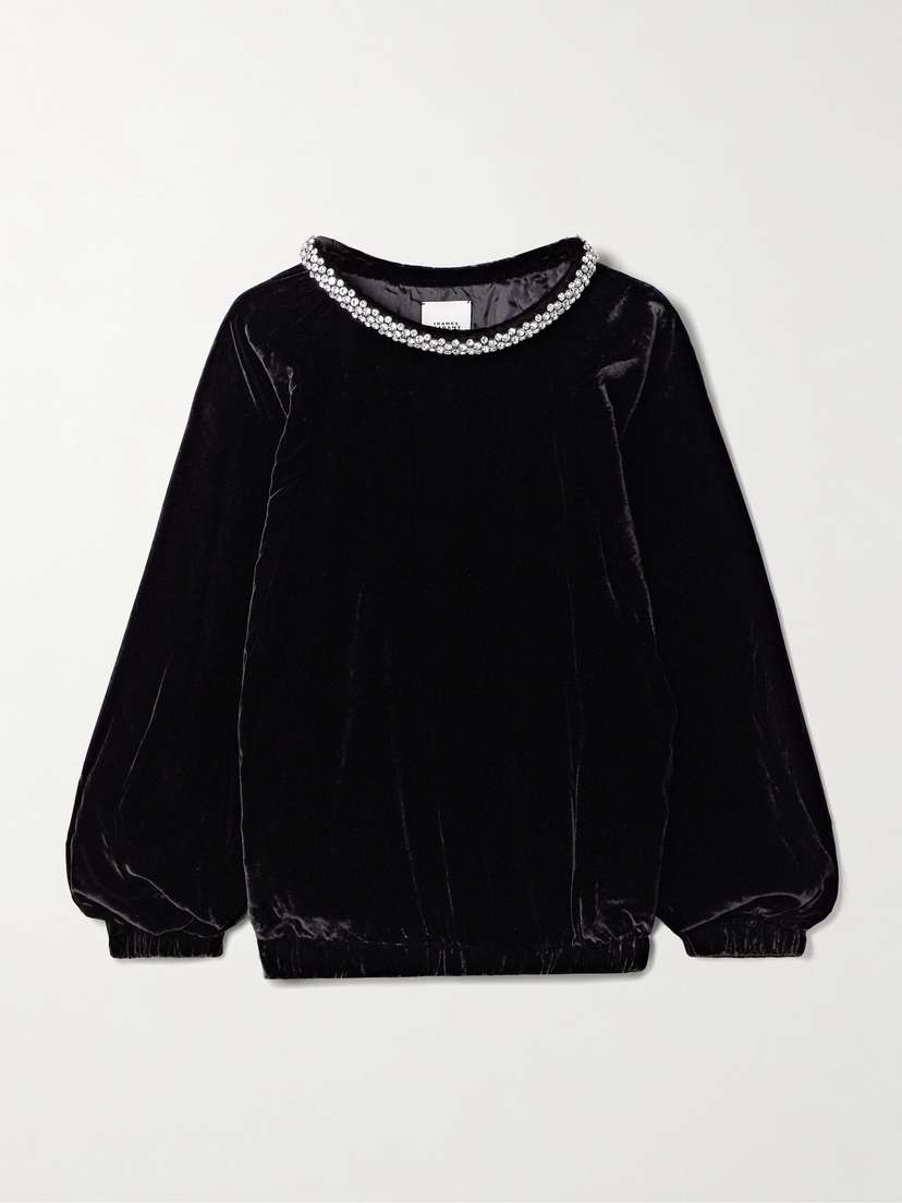 Isabel Marant Bertina Crystal-embellished Velvet Top