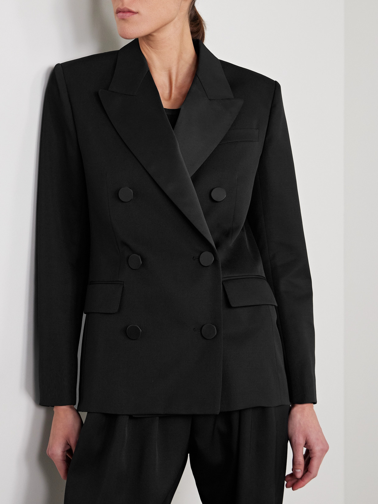 Isabel Marant Natalia Double-breasted Wool-twill Blazer In Black