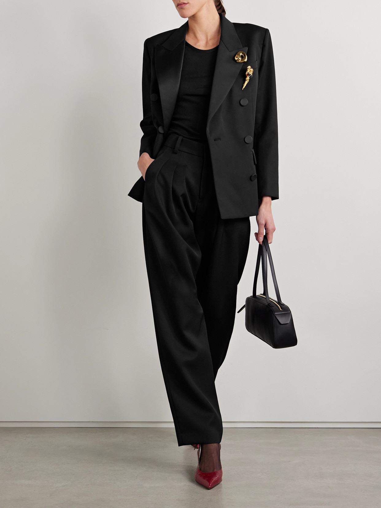 Isabel Marant Natalia Double-breasted Wool-twill Blazer In Black