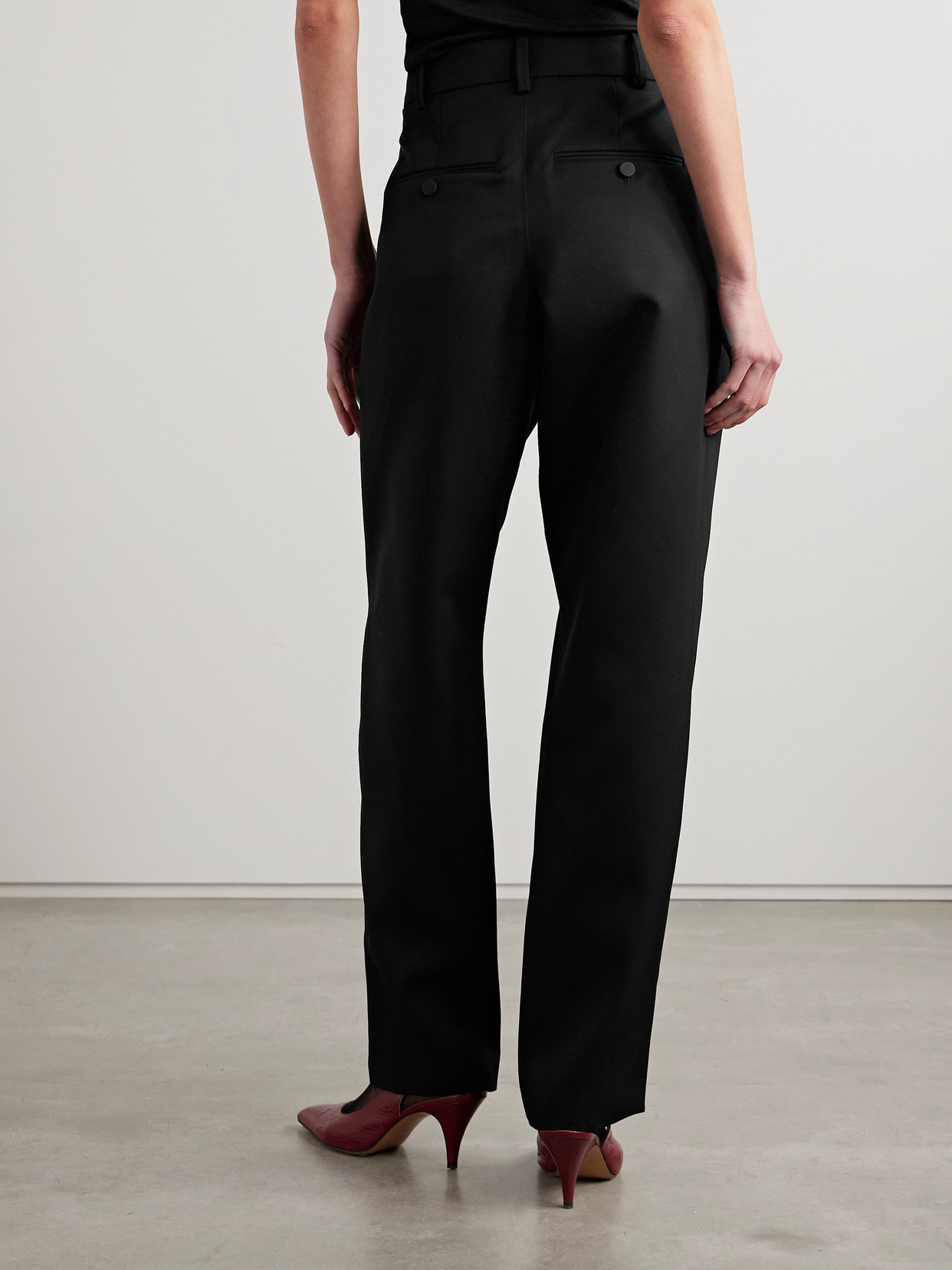 Isabel Marant Casile Pleated Wool-twill Tapered Pants In Black