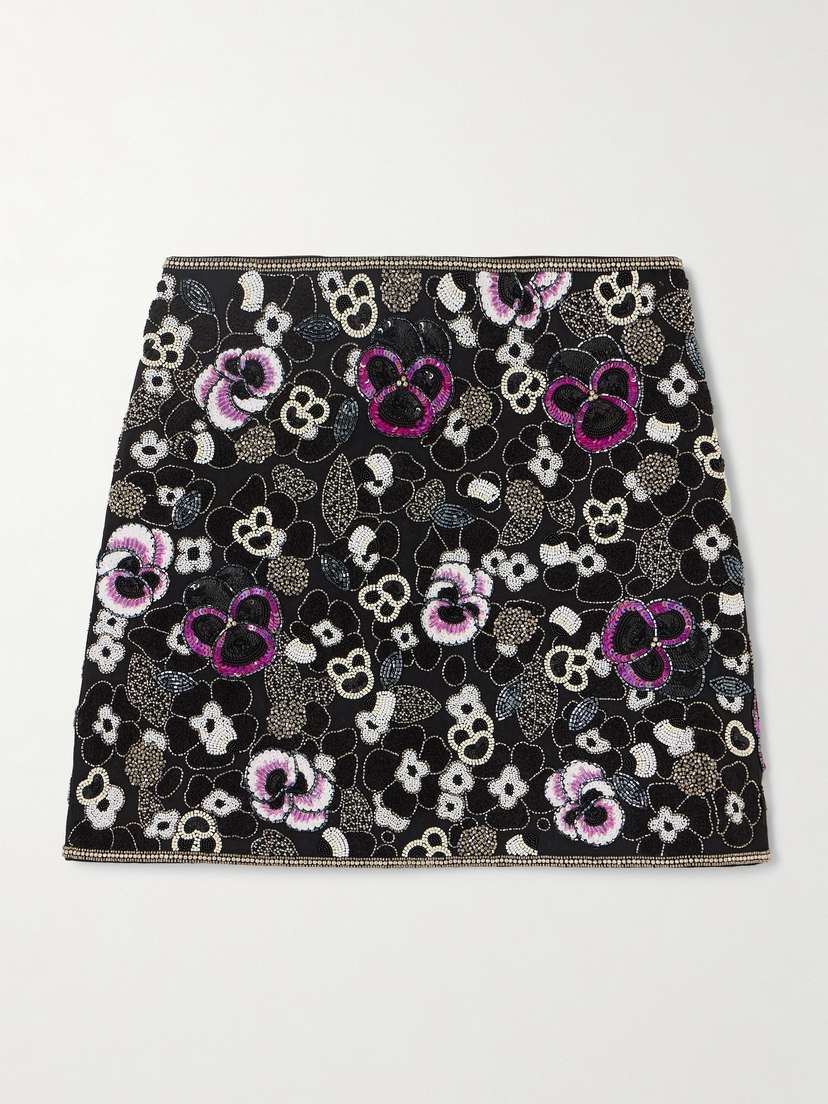 Isabel Marant Hanelis Embellished Cotton-twill Mini Skirt