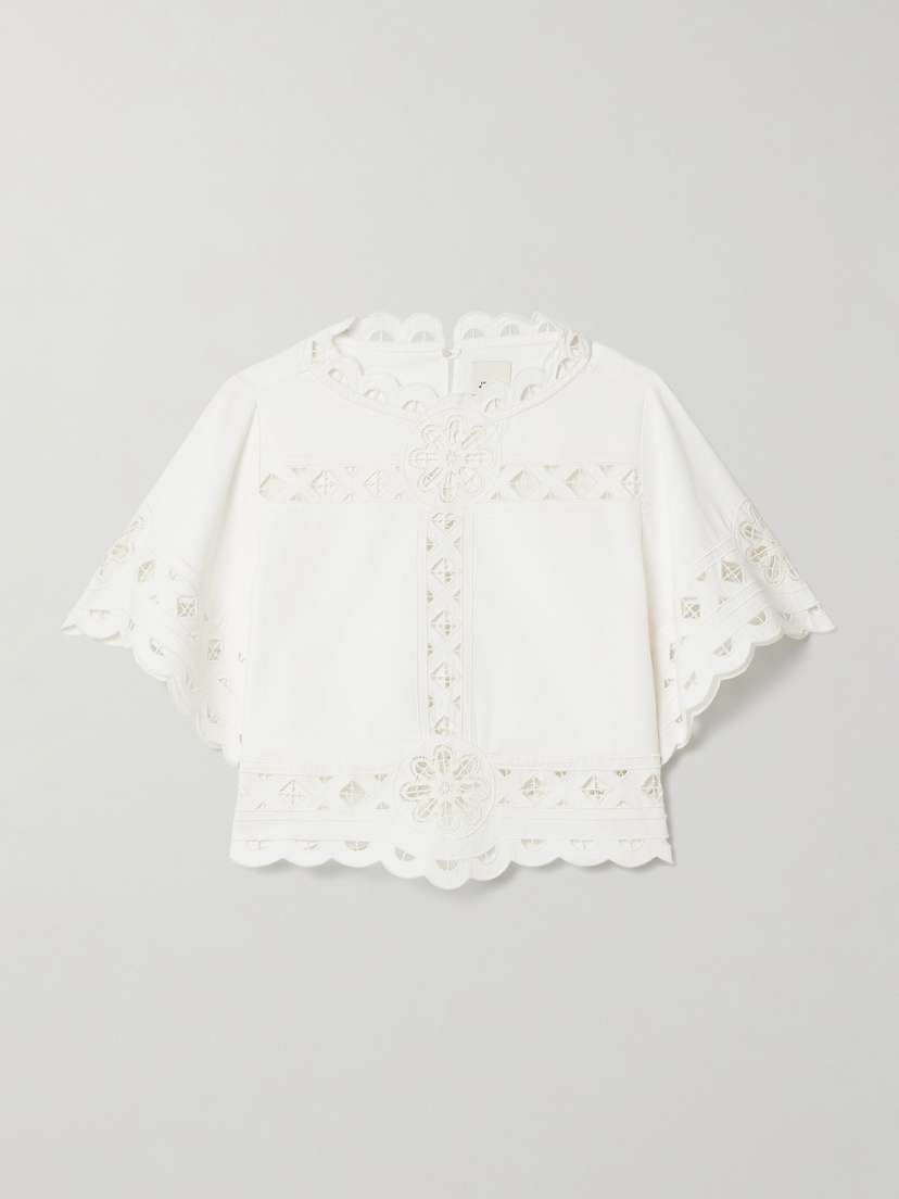 Isabel Marant Parissa Broderie Anglaise Cotton Blouse - FR 34