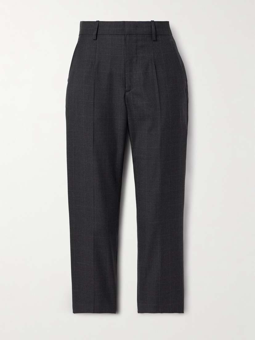 Isabel Marant Ritana Cropped Prince Of Wales Checked Wool Tapered Pants