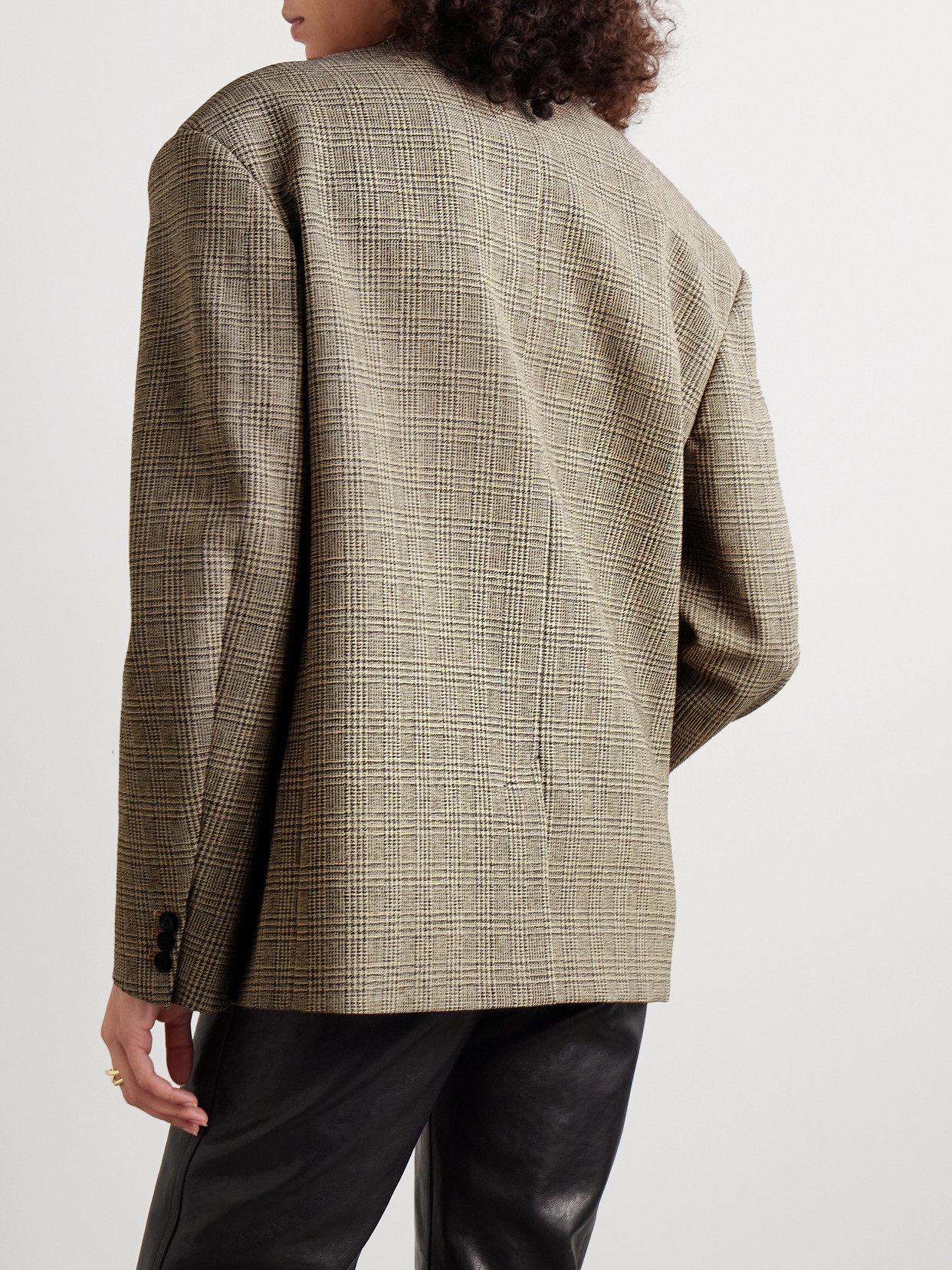 Isabel Marant Klero Double-breasted Checked Wool Blazer In Multi