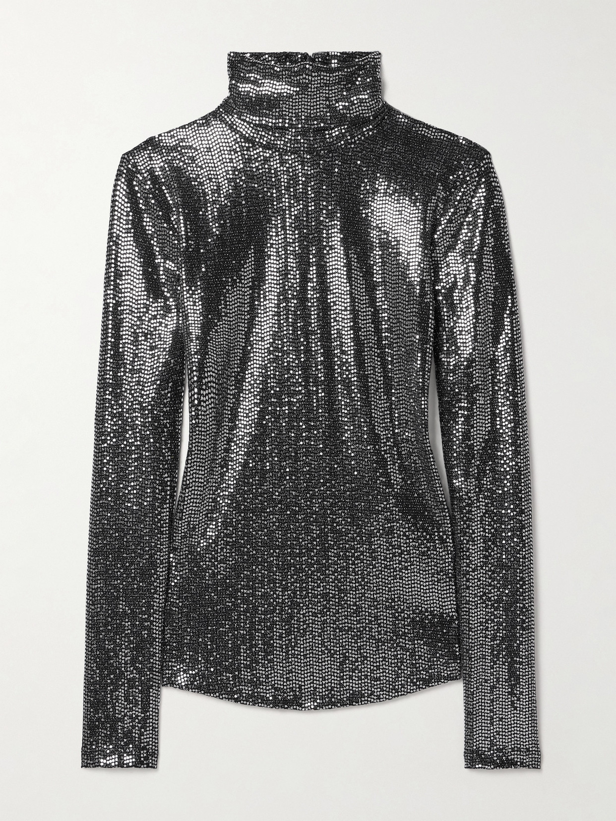 Isabel Marant Joyela Sequined Stretch-jersey Turtleneck Top In Black