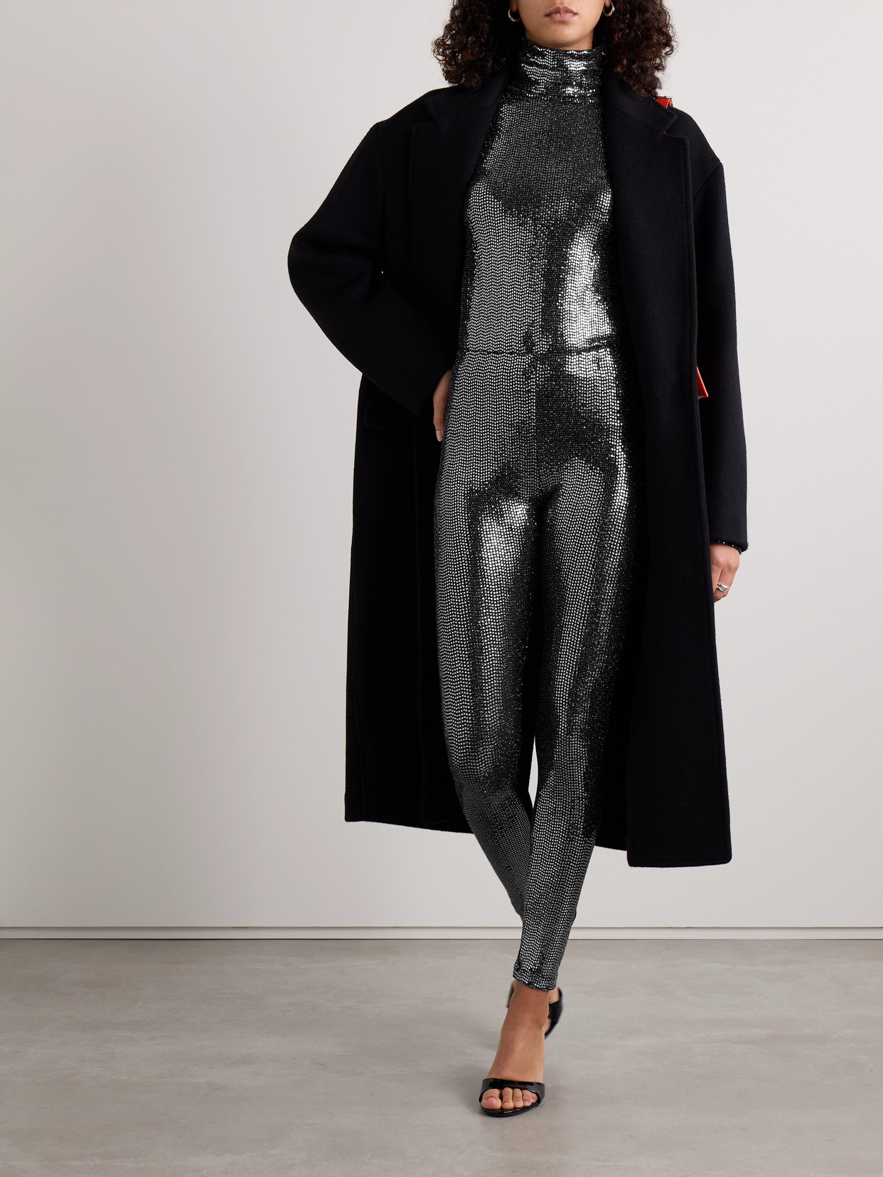 Isabel Marant Joyela Sequined Stretch-jersey Turtleneck Top In Black