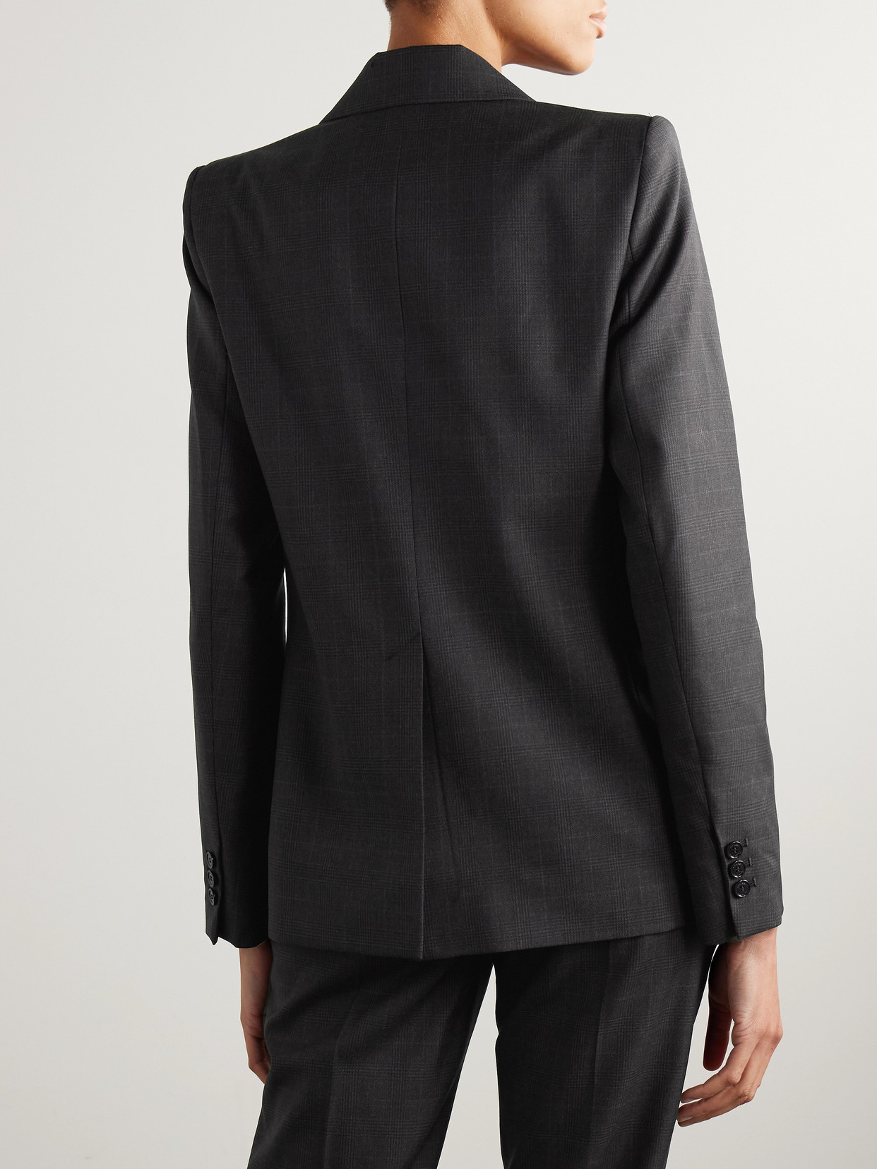 Isabel Marant Reva Prince Of Wales Checked Wool Blazer In Gray