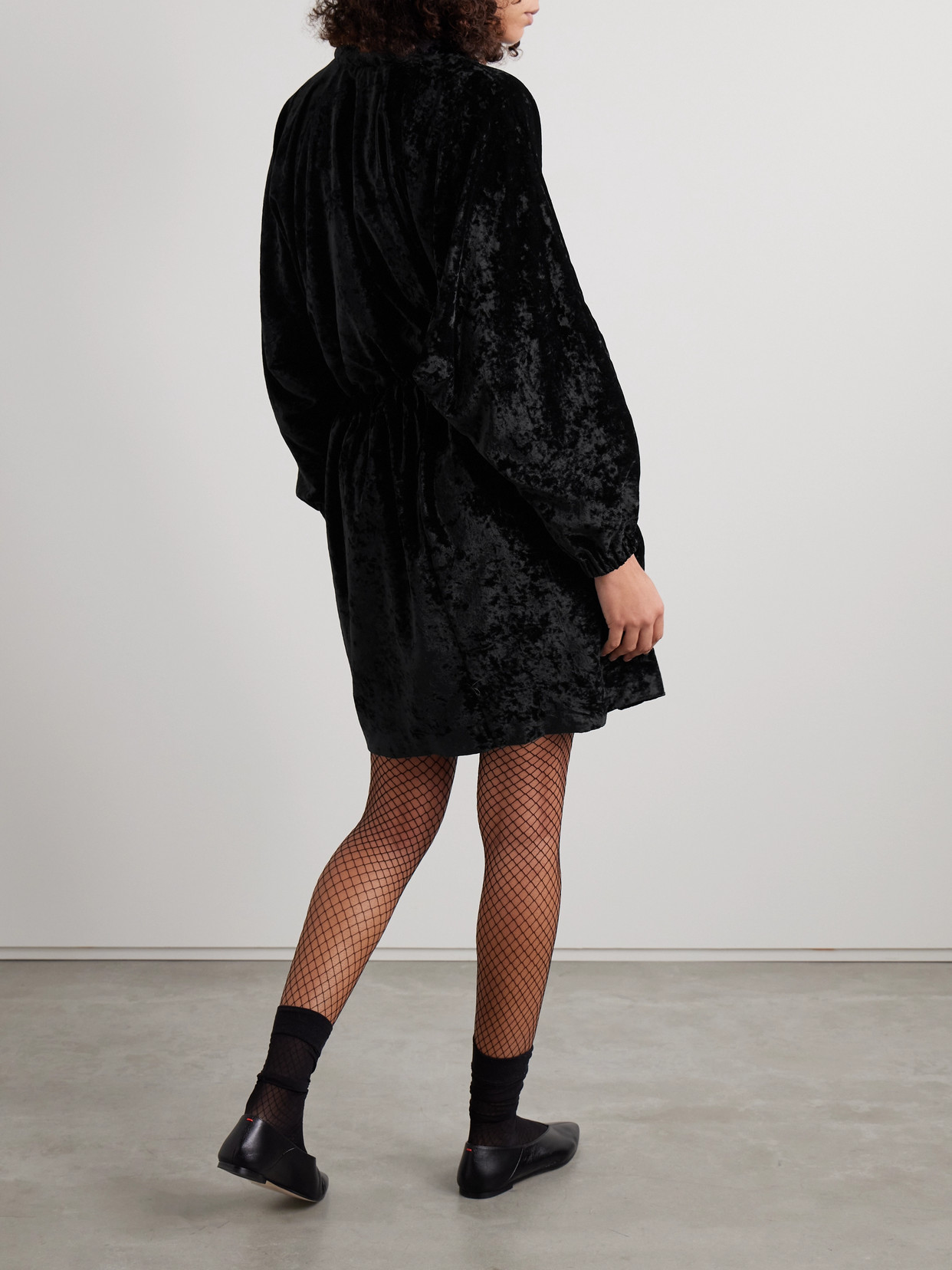 Isabel Marant Lassie Crushed-velvet Mini Dress In Black