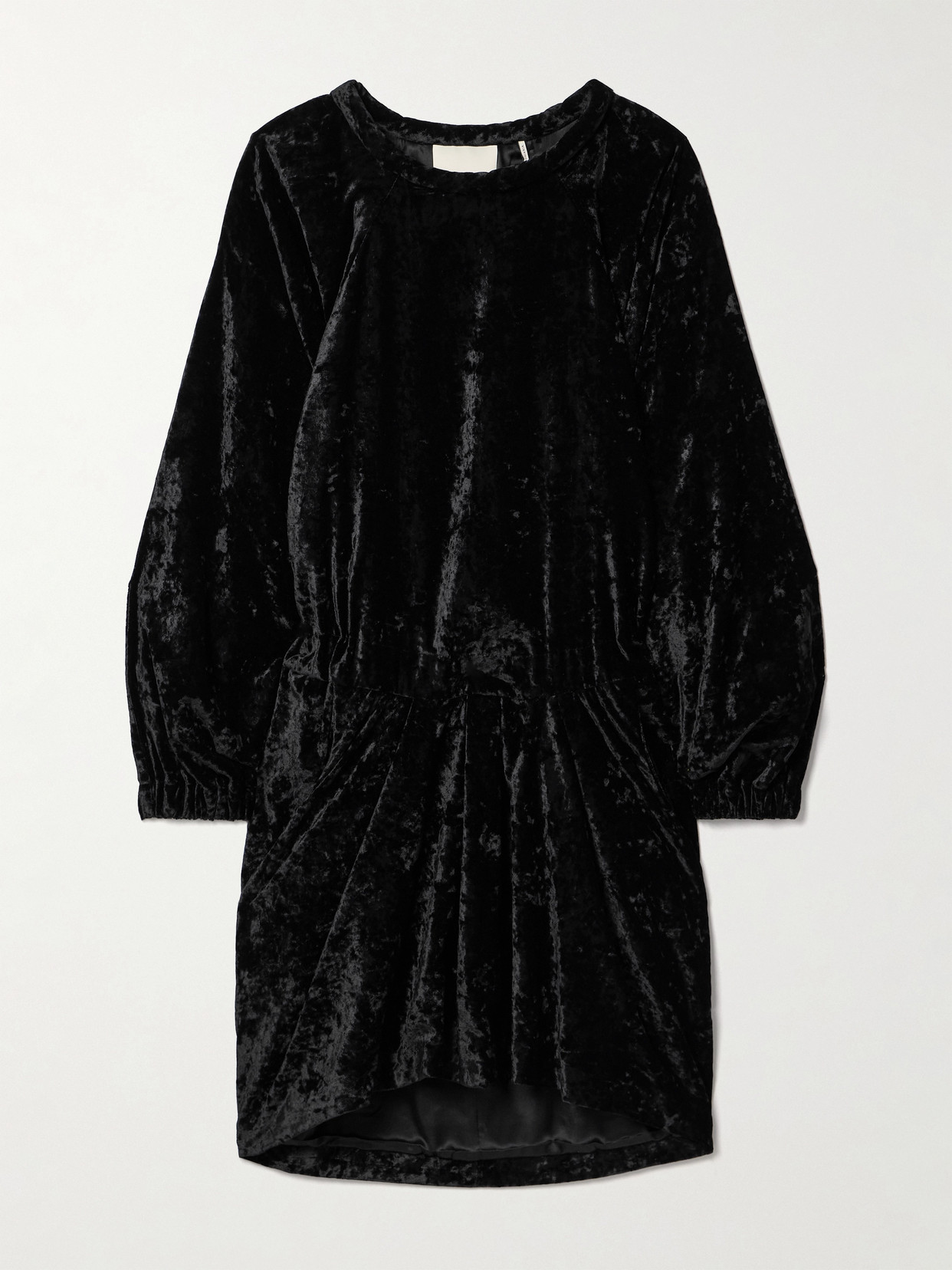 Isabel Marant Lassie Crushed-velvet Mini Dress In Black