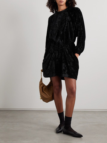 Isabel Marant Lassie crushed-velvet mini dress