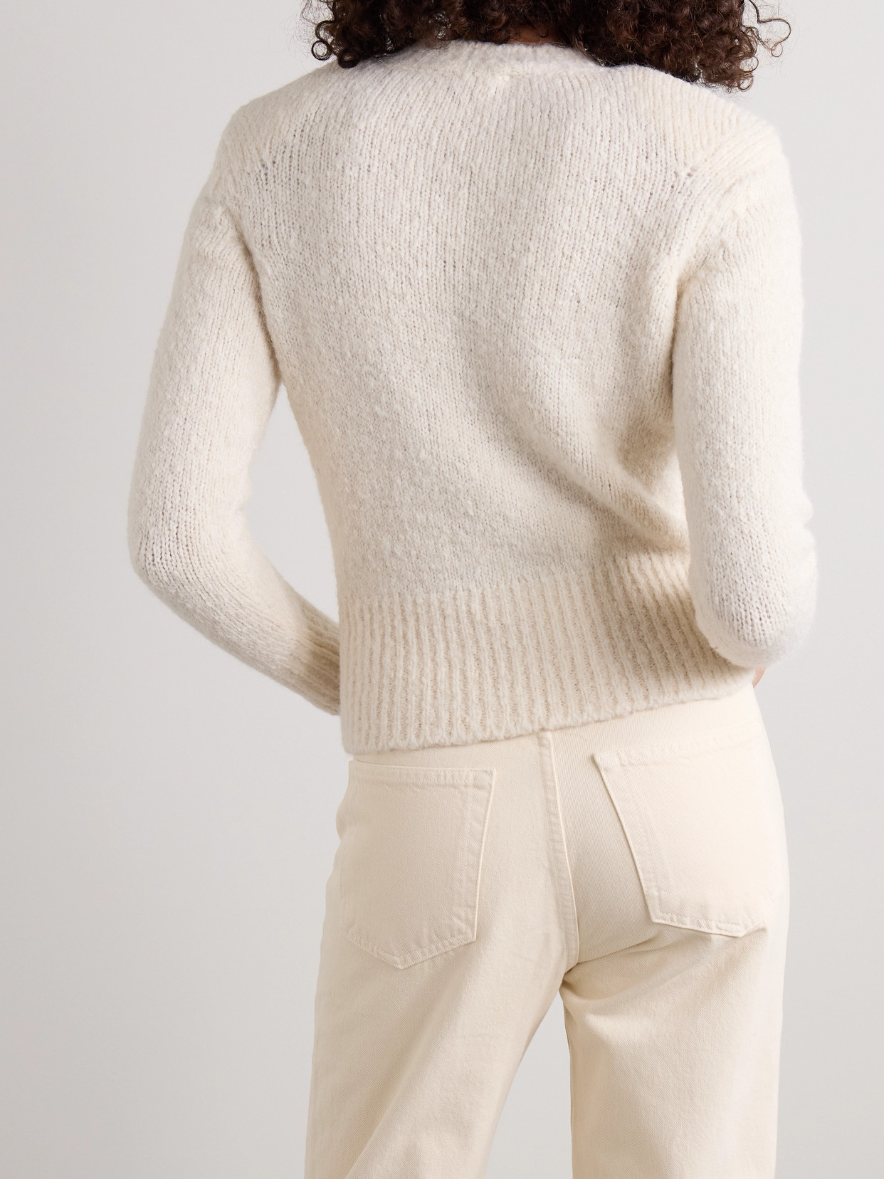 Isabel Marant Kalo Bouclé Sweater In Ecru