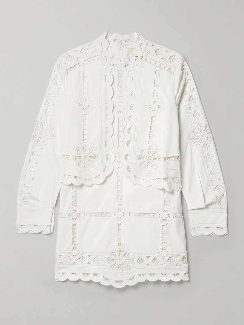 Isabel Marant Praline Broderie Anglaise Cotton Mini Dress