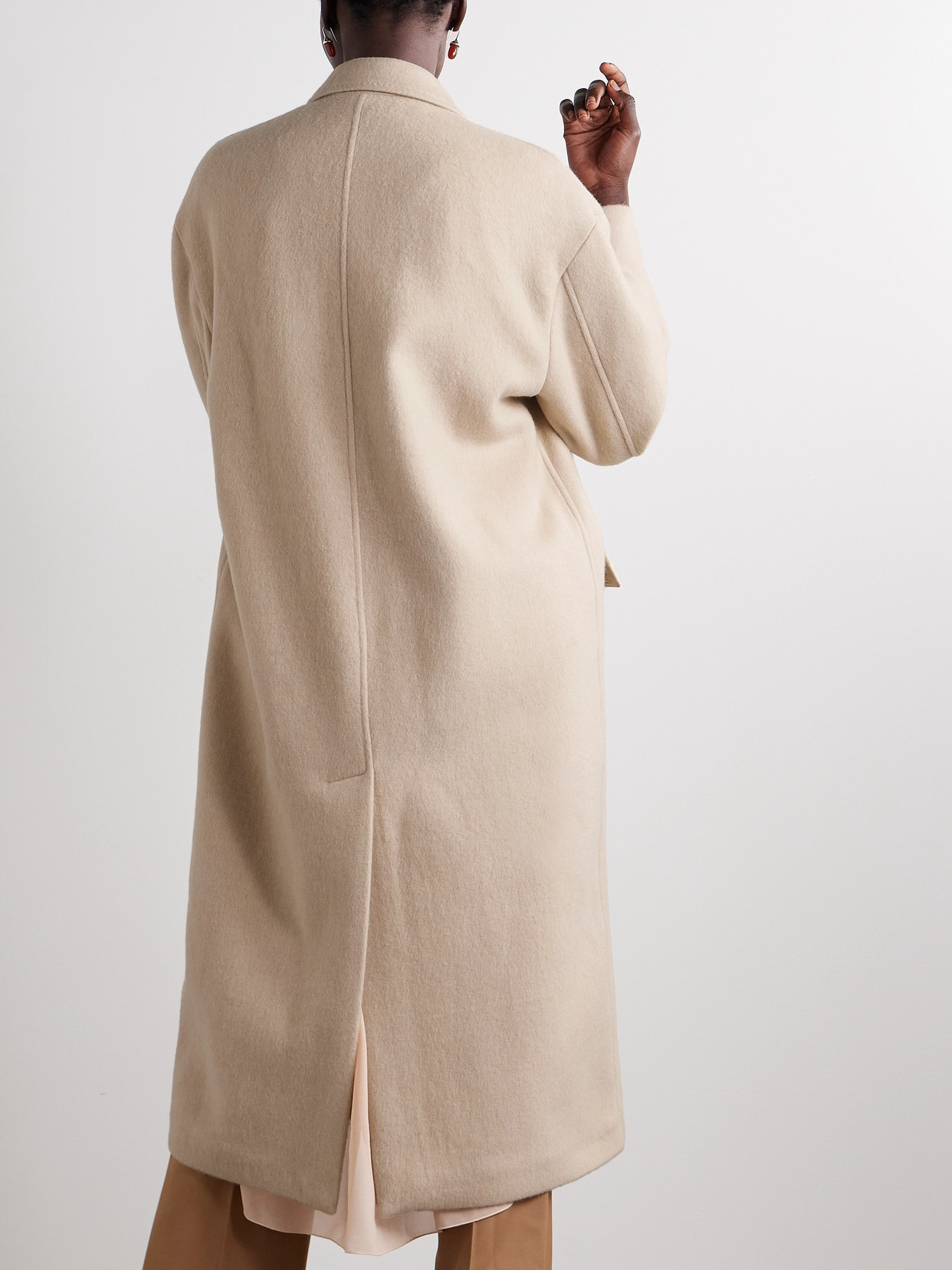 Isabel Marant Efezia Brushed Wool-blend Coat In Neutrals